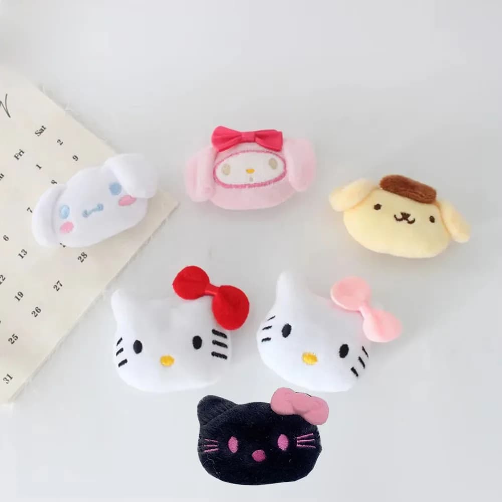 Cartoon Sanrio Brooch Hello Kitty 7Cm  Cinnamoroll Melody Cute Shape Brooch Bag Pin Backpacks Pendant Black Cat  Accessorie
