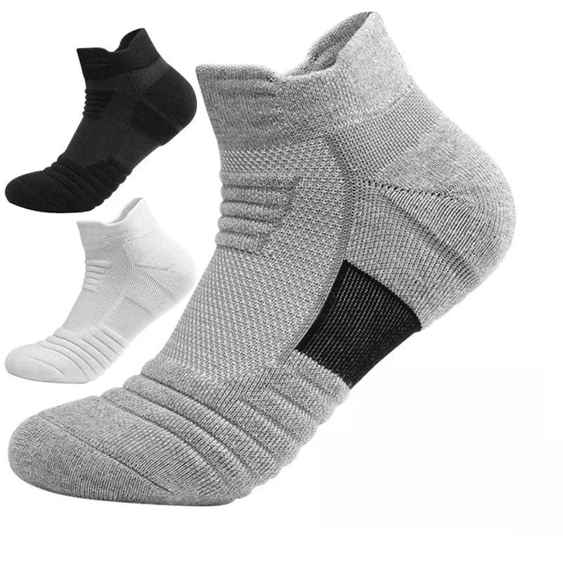 1/3/6 Pairs Men Odor Resistant Knitted terry Sports Socks Sweat Absorbing Breathable Durable Cushioning Running Basketball Socks