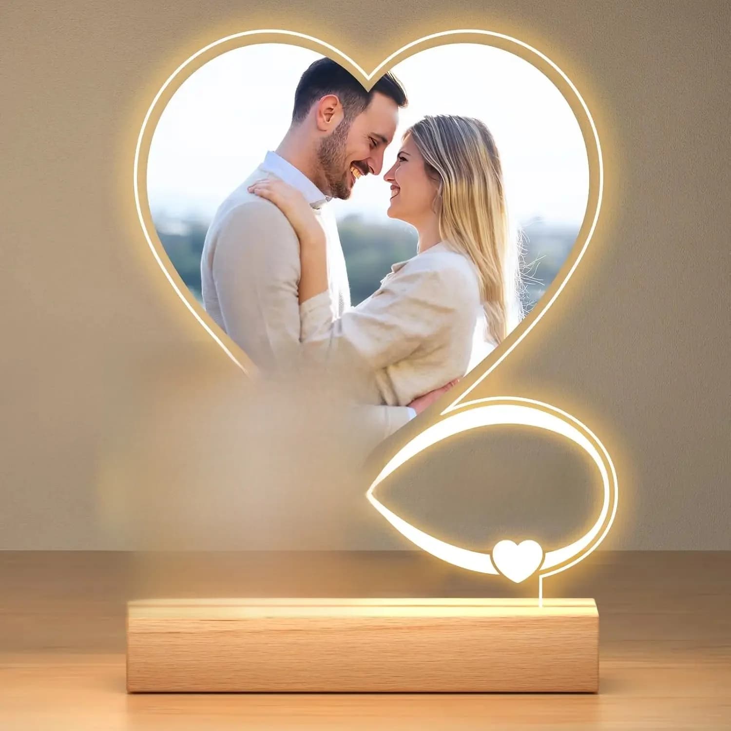 Custom Couple Gifts Acrylic Plaque Picture Frame Personalized Photo Frame for Anniversary Wedding Couple Romantic Keepsake Gift