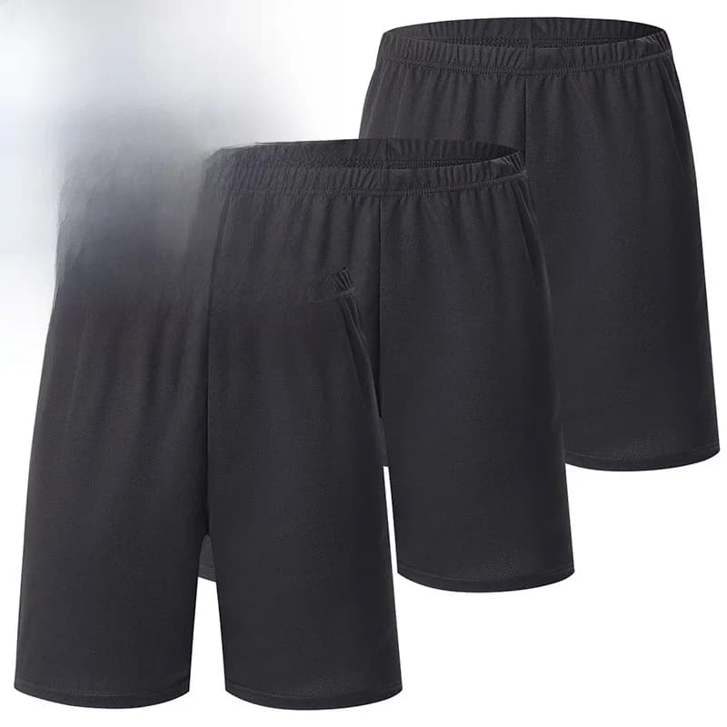 1/3Pcs Men's Plus-size Mesh Black Quick-drying Shorts Running Fitness Basketball Football 5 Pants Teenagers Elastic Waist Slacks