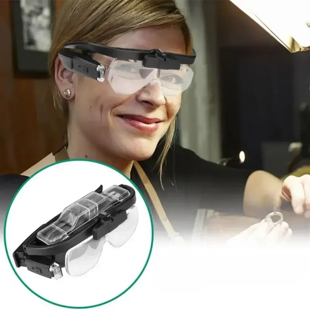 Rechargeable Head Magnifier Glasses USB Rechargeable Illuminated Multi-functional Magnification Glasses for Reading And Repair T