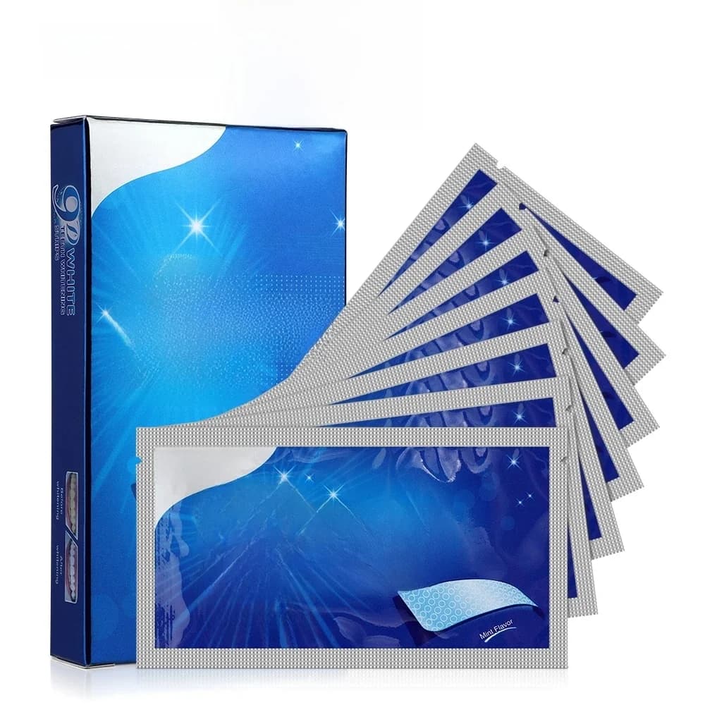 9D Gel White Teeth Cleaning Strips Oral Hygiene Care Double Elastic Teeth Bleaching Strips False Teeth Veneers Tooth Beauty Tool