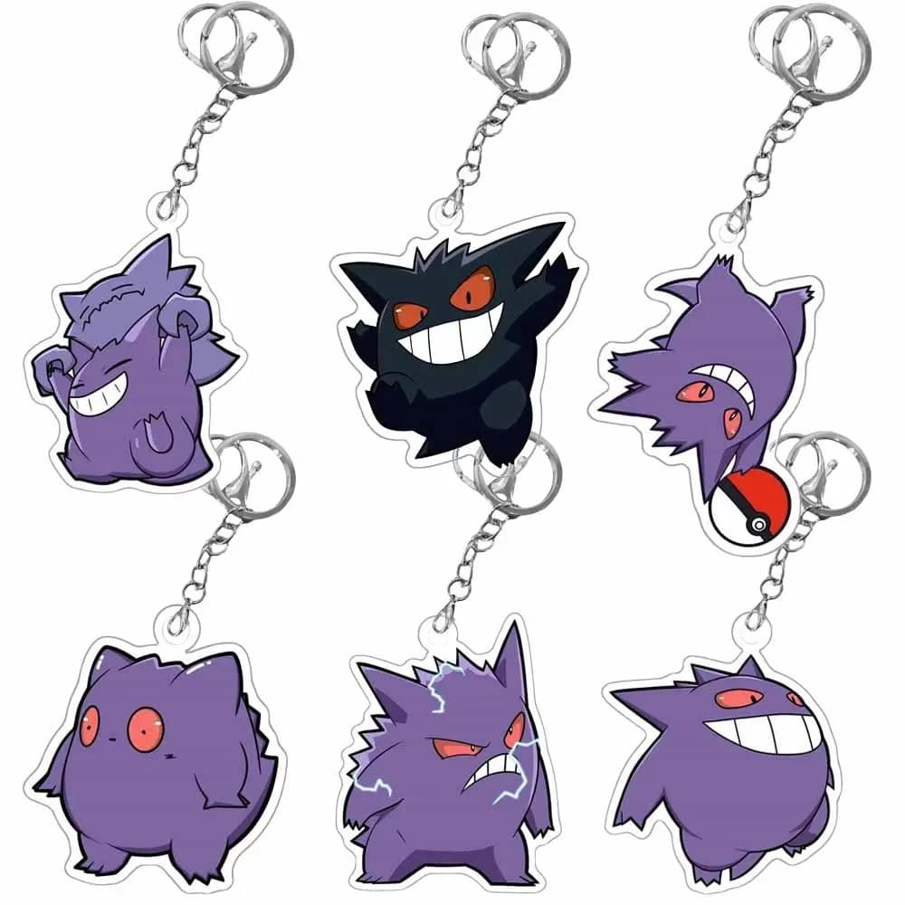 Acrylic Keychain Pokemon Anime Gengar Cartoon Cute Key Chain Bag Pendant Decoration Accessories Key Ring Gift