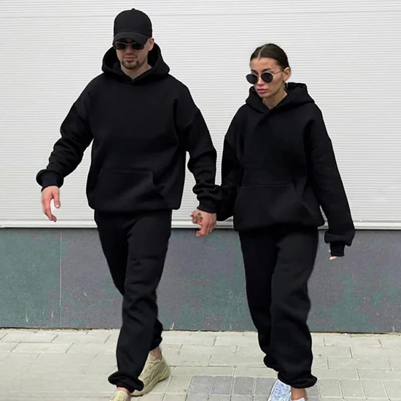 Custom Your Logo Hoodies Pants 2Pcs/Sets Sweatshirt Sweatpants Male Gyms Fitness Tops Trousers Joggers Sportswear Tracksuits