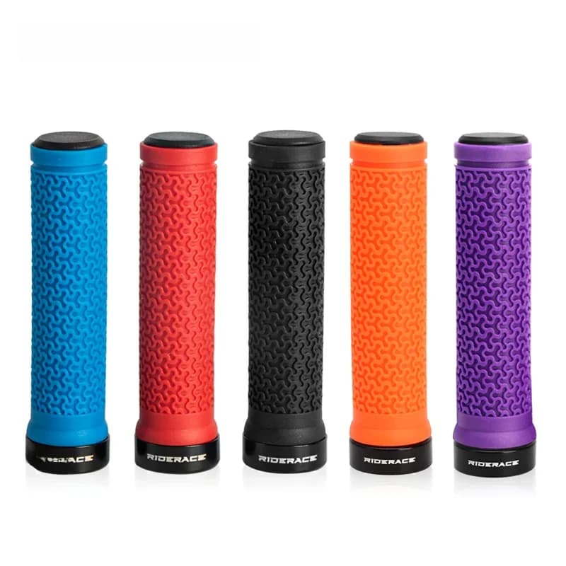 RIDERACE Bicycle Handle Bar Grips MTB Mountain Bike Single-sided Locking Handlebar Cover Rubber Non-slip Cycling Accessories