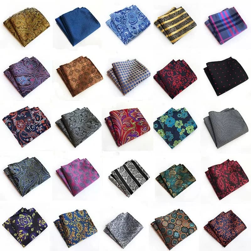 Mens Hanky Pocket Squared Handkerchief Hankerchief Flower Paisley Floral Wedding Party Gift Accessory
