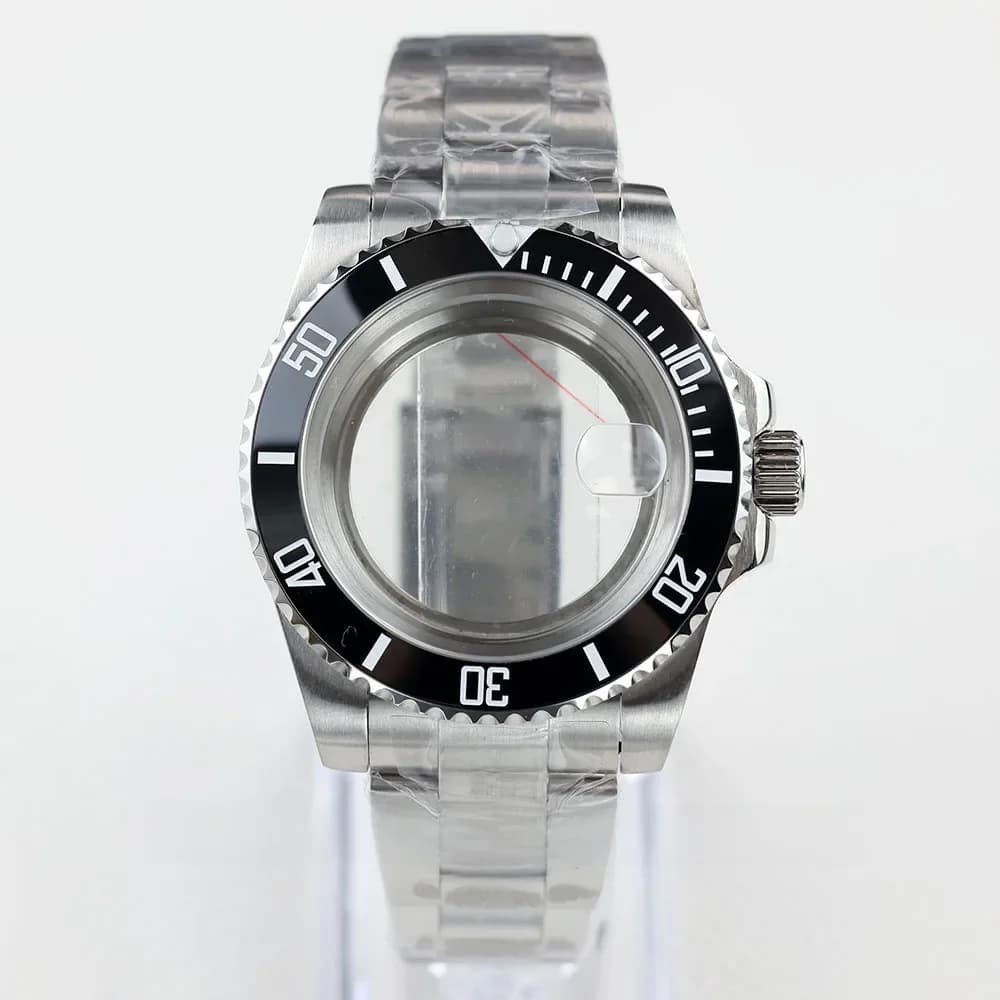 40mm NH35 Watch Case Stainless Steel Sapphire Glass For nh35 nh36 Movement 28.5mm Dial Oyater Jubilee Bracelet Submariner Case