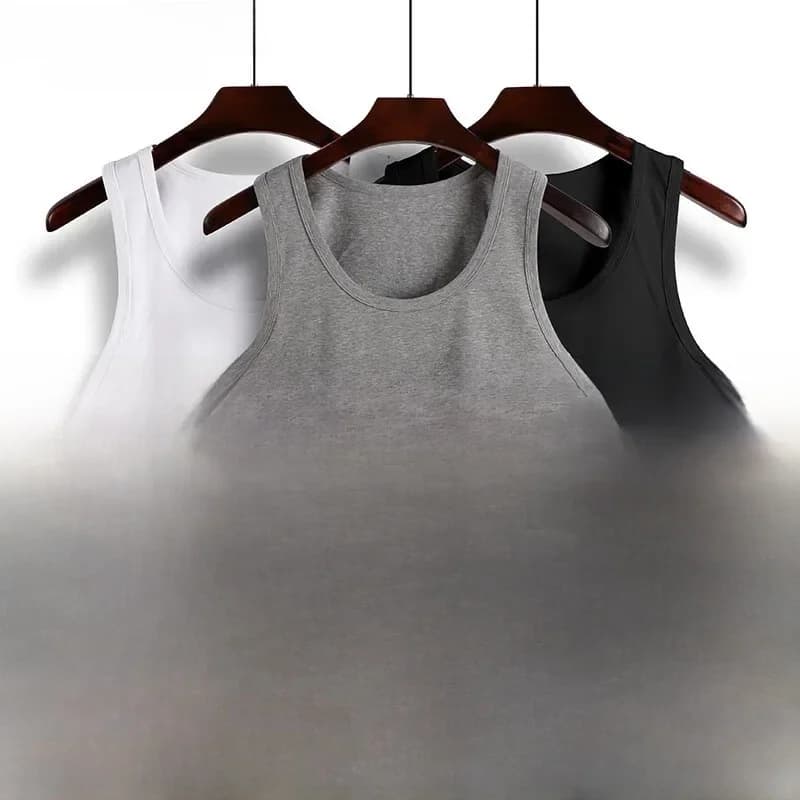 Summer Men Basic Vest Sports 150KG Cotton Plus Size 6XL 7XL 8XL White Black T-shirt Stretched Gray Loose Undershirt Sweat Shirt