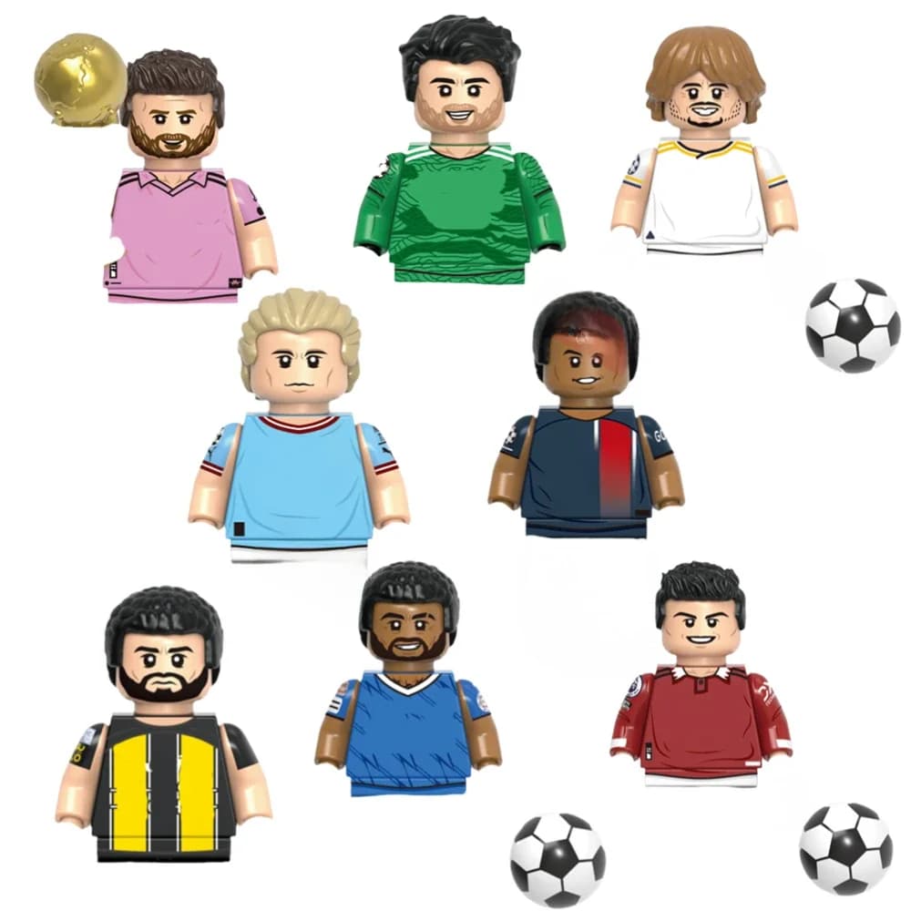 Football Sports Star Model 4.5cm Bricks Series Characters Mini Action Figure Building Blocks Kids Toys For Education Gifts