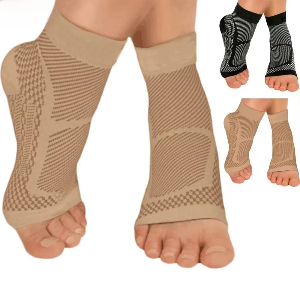 1Pair Sports Ankle Support Brace Compression Sleeve Plantar Fasciitis Sock for Achilles Tendonitis Joint Pain Swelling Heel Spur