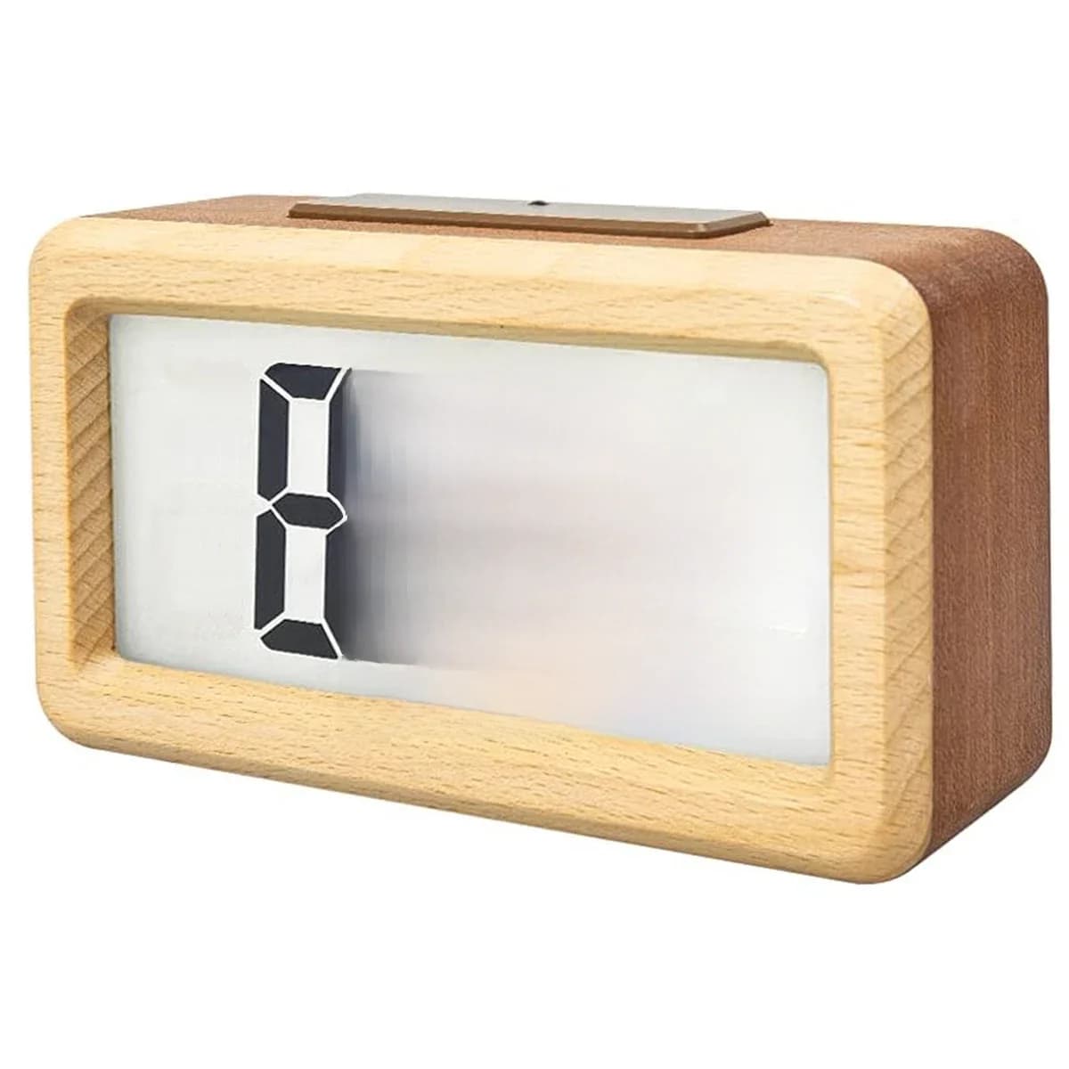 Wooden Alarm Clock with Calendar and Temperature displayed. Solid Wood Digital Clock for Desktop Decoration. Gift Idea