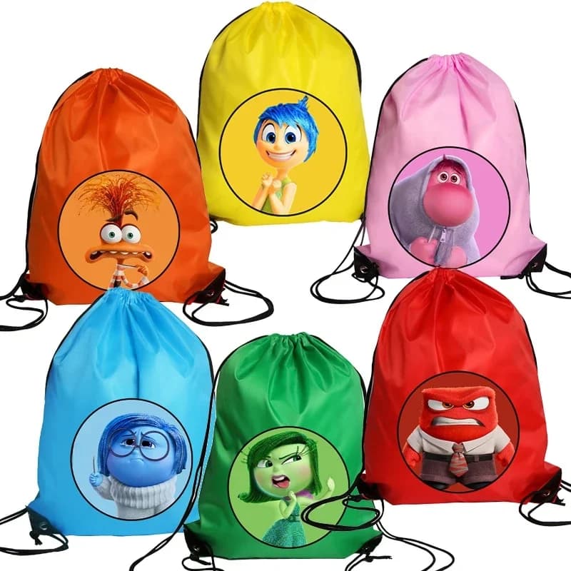 Inside Out 2 Joy Girls Boys Child Cartoon Drawstring Bag Sports Waterproof Backpack Bundle Pocket Terylene Bag Anime Gift