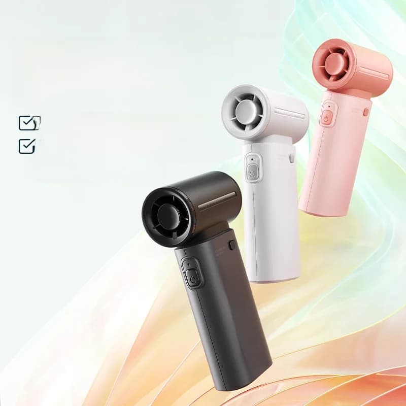 JISULIFE Handheld Turbo Fan, Super Strong Wind, 5 Speeds, Long Battery Life, 5000mAh USB Rechargeable, Multipurpose Pocket Fan