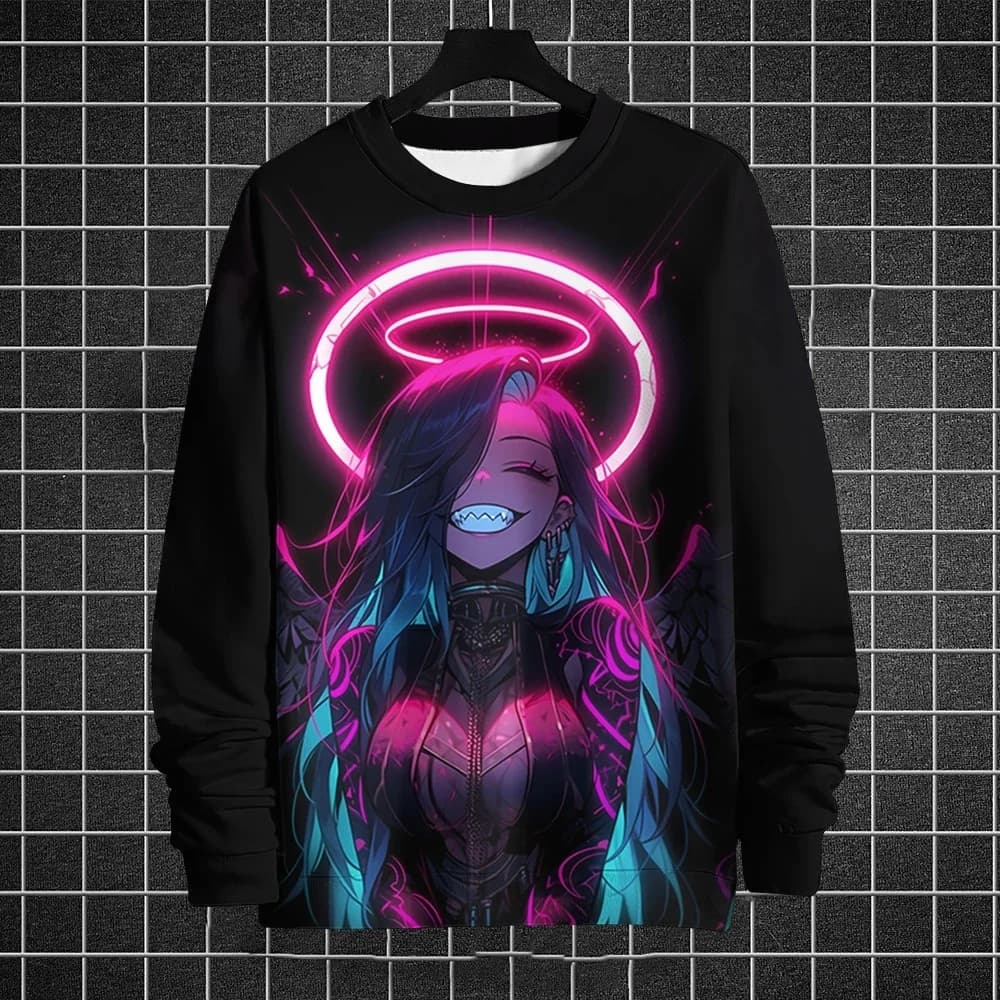 3D Printed Anime Characters Long Sleeve T-Shirts For Men Autumn Fashion Men's O-Neck Sportwear Oversized  Pullover Mens clothing