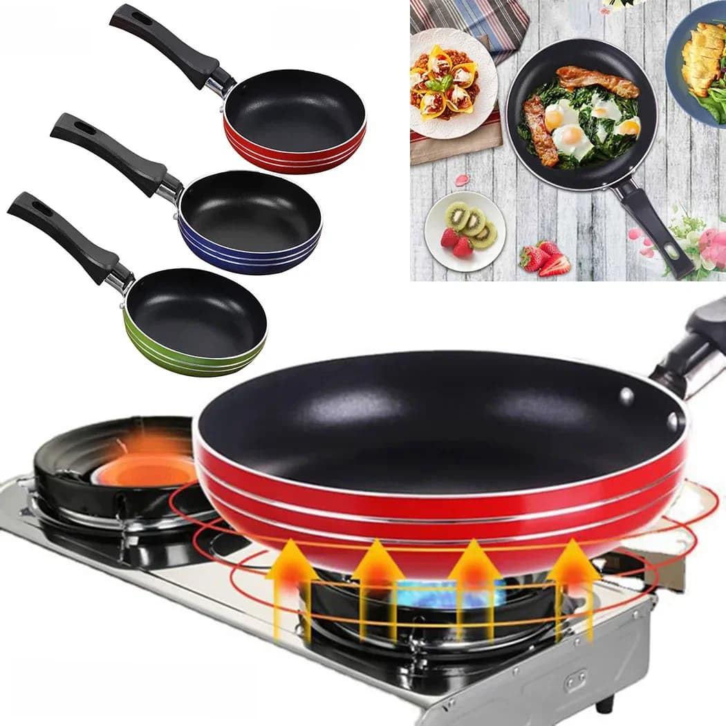 12cm/14cm/16cm Mini Frying Pan Non-Stick Steel Frypan Pot Saucepan For Cookware Kitchen Cookware Fry Eggs Tools Frying Pan