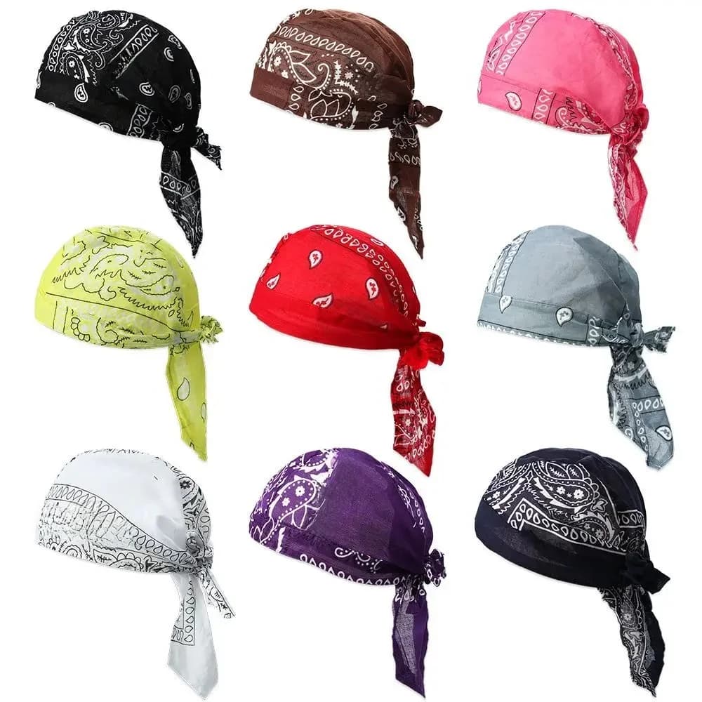 Men Women Quick Dry Headscarf Cotton Pirate Hat Outdoor Sport Cycling Bandana Sweat Absorbant Cancer Chemo Cap Muslim Turban