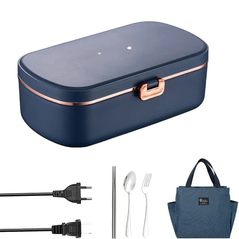 220V 110V EU US Plug Electric Heated Lunch Box Heater Stainless Steel Student Office Home Food Warmer Heating Container Set