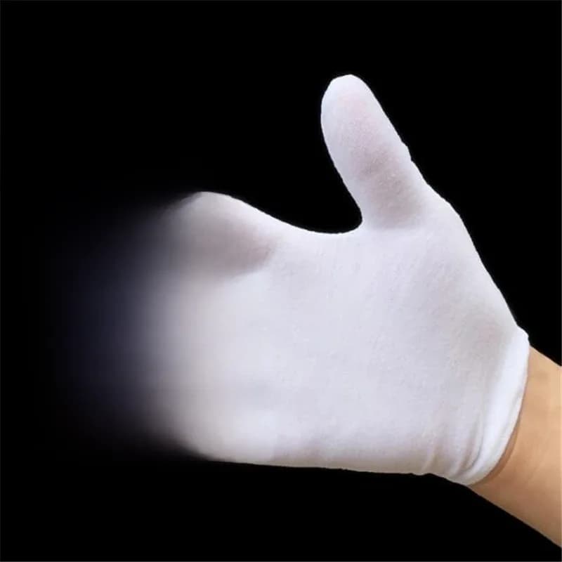 12 Pairs White Labor Insurance Cotton Cloth Thin Etiquette Inspection Gloves
