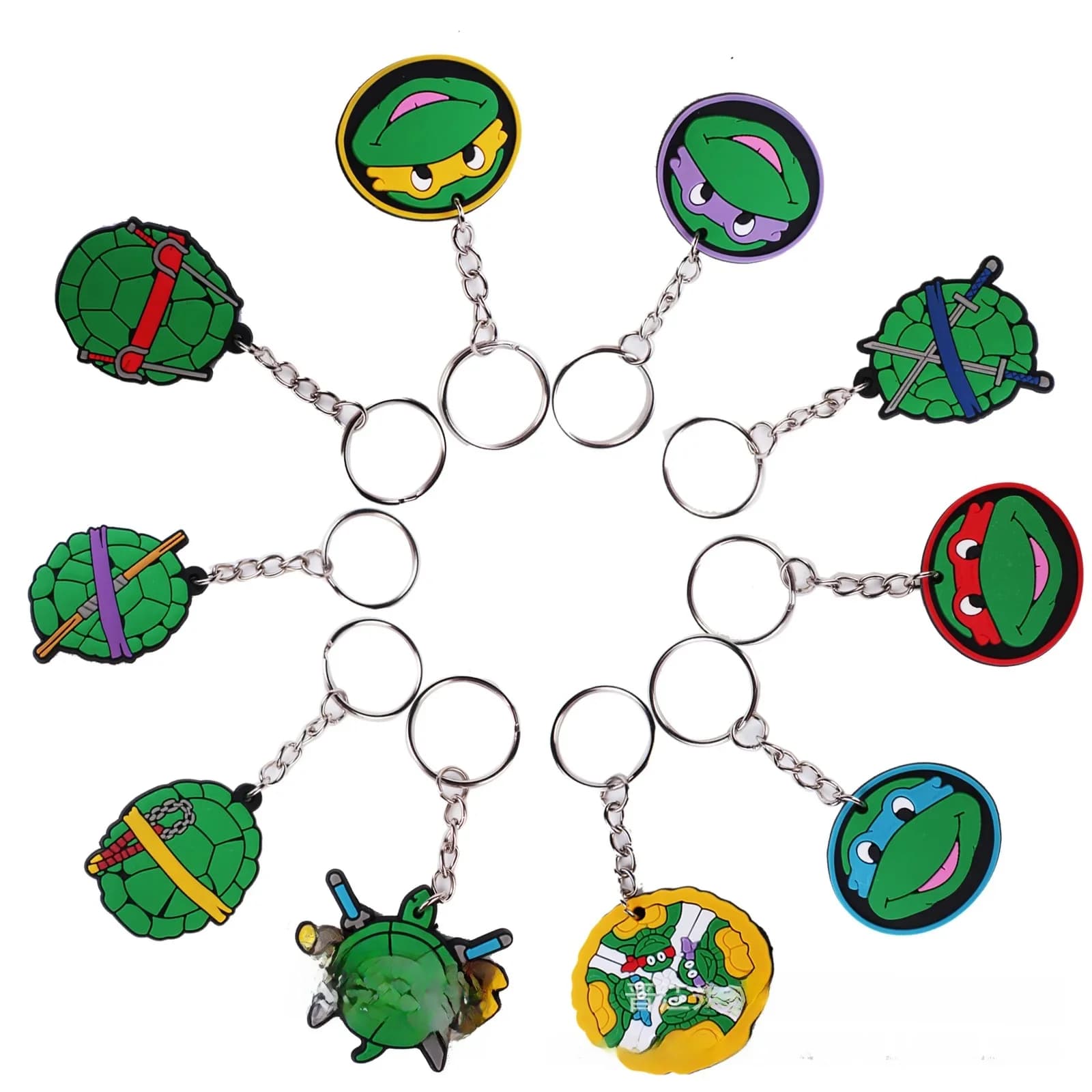 Teenage Mutant Ninja Turtles Cartoon Anime Unisex PVC Keychains, Backpack Keychains, Car Decoration Products, Birthday Gift Toys