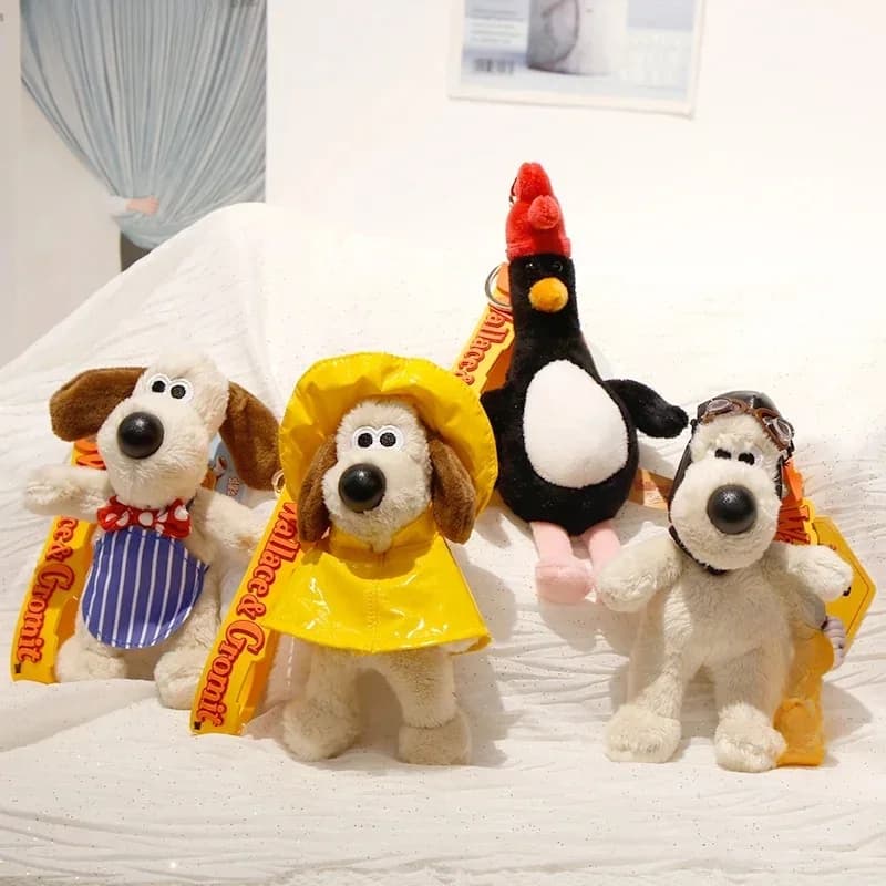 High Quality Cartoon Wallace&Gromit Doll Bag Pendant Kawaii Gromit Wallace Plushies Puppy Dog Key Chain Birthday Gifts Girl