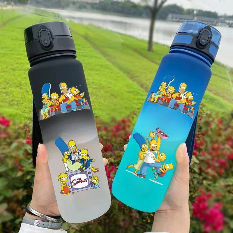 Disney animation "The Simpsons" plastic water cup cartoon character creative children's 650ml hot drinking water cup