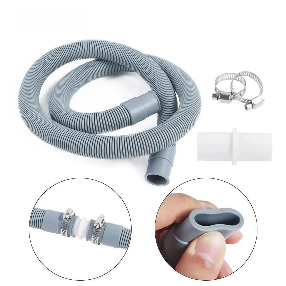 Universal Washing Machine Dishwasher Drain Waste Hose Extension Pipe Kit 1/2/3M