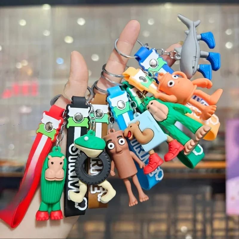 Tralalero Tralala Keychains Tungtung Sahur Brainrot Anime Action Figures Key Ring Bags Car Keys Pendant Kids Classic Toys Gift