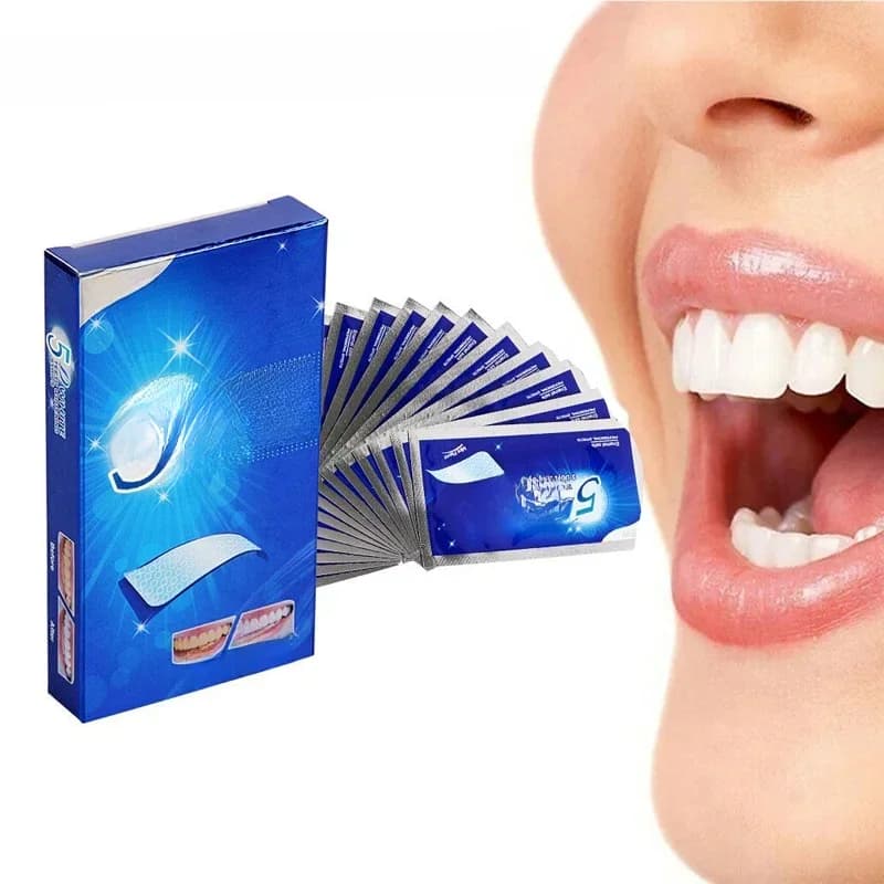 5D Whitening Teeth Stickers 7/14 Pairs Gel Whitening Strips Stain Removal Oral Hygiene Care Strip Dental Bleaching Tools Teeth