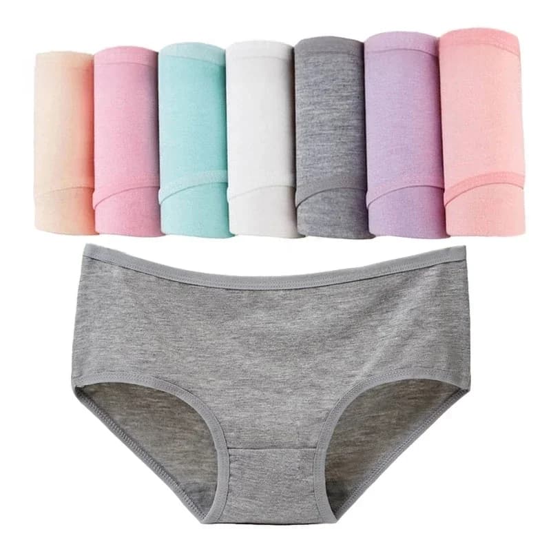 7Pcs Underwear Women Plus Size Panties Girl Briefs Sexy Lingeries Calcinha Cotton Shorts Underpants Solid Panty Cueca Intimates