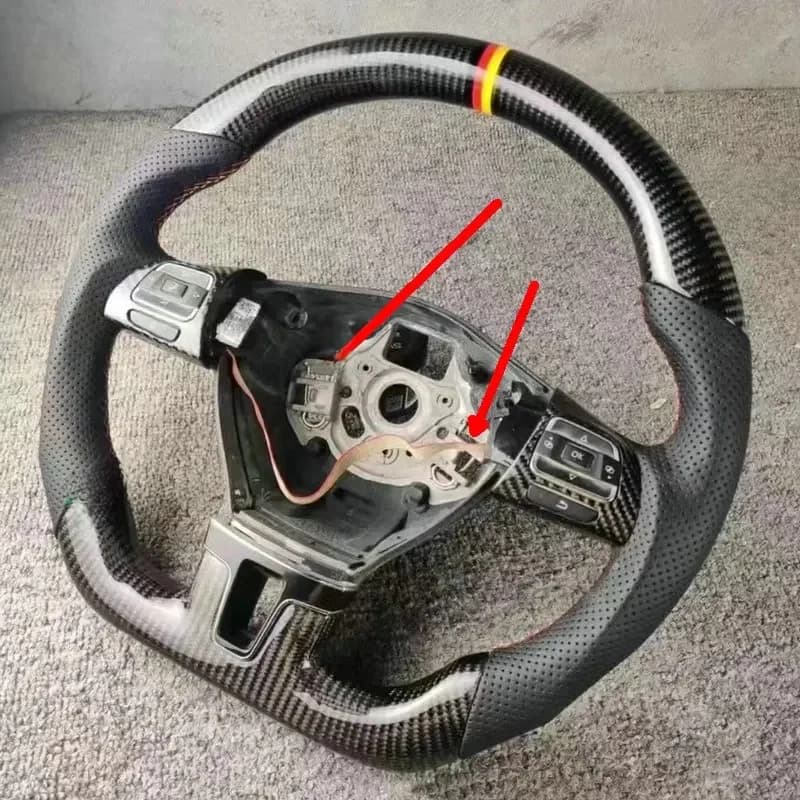 For VW Volkswagen CC Passat Golf 6 (No Paddle Shifters) 100% Real Carbon Fiber Steering Wheel With Leather