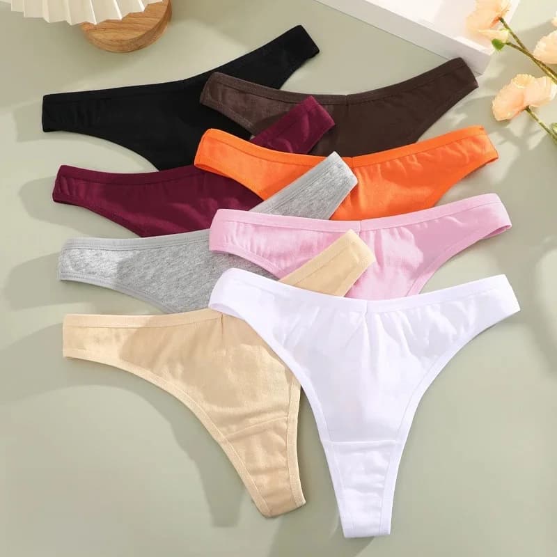 4PCS/Set Cotton Panties for Women Sexy Low Rise G-String Thongs Ultra-thi Seamless Panties Female No Trace Soft Basic Underwear