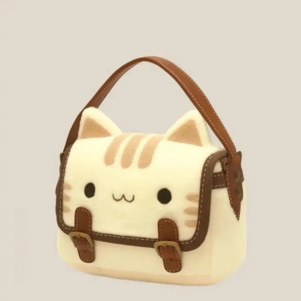 Cute Clutch Bag Plush Backpack Furry Cat Bag Adorable Kitten Handbag for Woman Kids Cartoon 2025 New Kitten Handbag