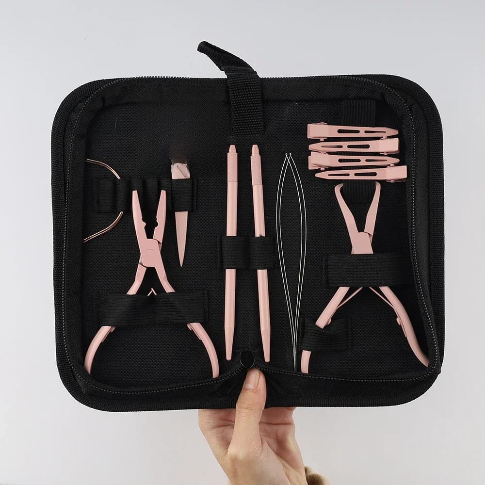 ARLANY Hair Extension Pliers Kit Hair Extension Pliers for Micro Beads Remover Cloth Bag Pliers for Feathers Hair Extensions