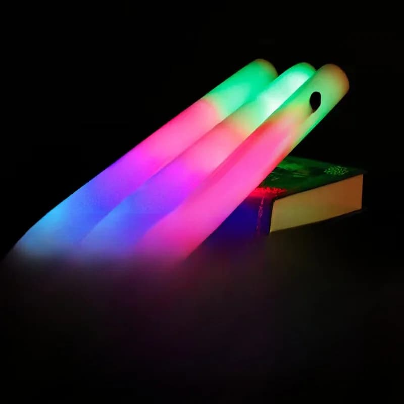20/30/60Pcs LED Glow Sticks Bulk Colorful RGB Glow Foam Stick Cheer Tube Dark Light for Xmas Birthday Wedding Party Supplies