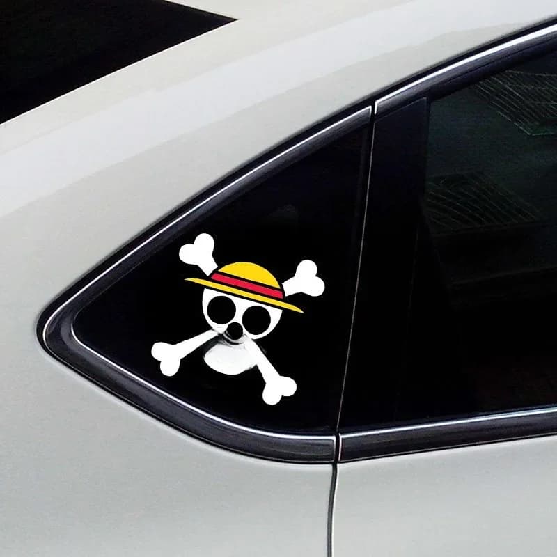 1pcs One Piece Luffy car Sticke Anime Peeking Glass Vinyl Decal Sticker For Car Window Laptop Hydroflask Waterbottle PVC