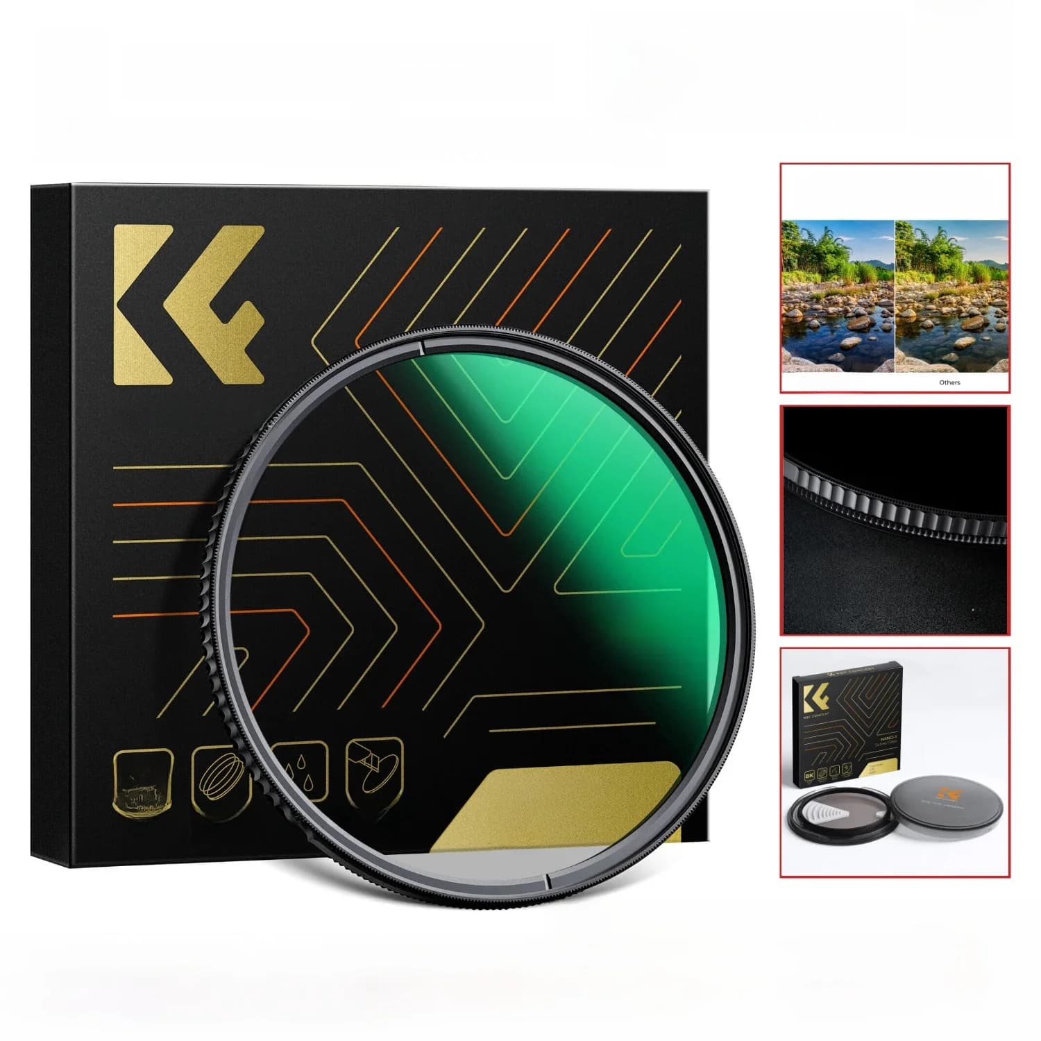 K&F CONCEPT CPL Filter True Color Circular Polarizers Filter 28 Multi-Layer Coatings for Nikon Canon Camera Lenses Nano-X Series