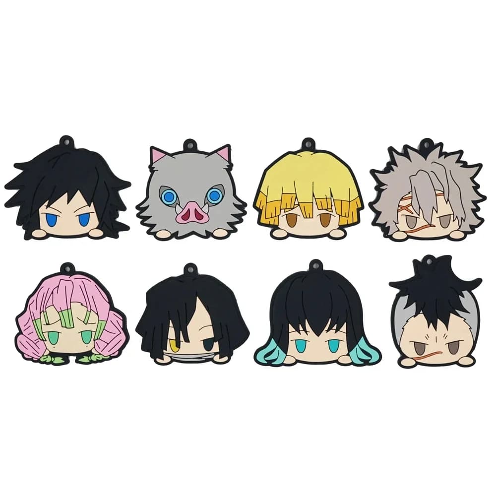 Demon Slayer Anime Muichirou Sanemi Kanroji Mitsuri Iguro Obanai Zenitsu Rubber Keychain