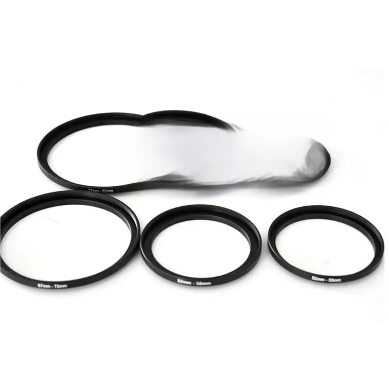 1PCS 40.5-62 55-67 55-72 55-77 58-67 58-72 58-77 62-72 62-77 67-77mm Metal Step Up Rings Lens Adapter Filter Set