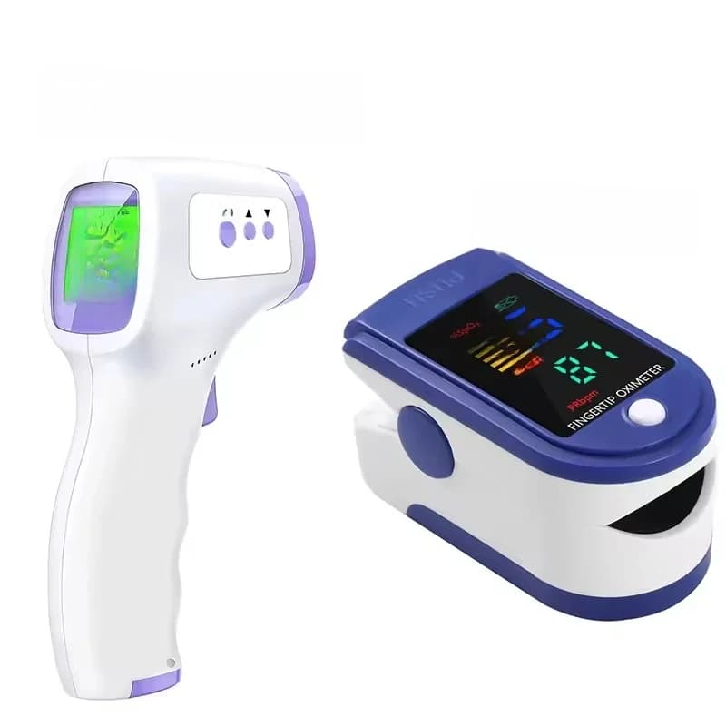 1pc Forehead Temperature Gun Infrared Handheld Thermometer,Home Temperature Gun, Non-Contact Thermometer/Finger Pulse Oximeter