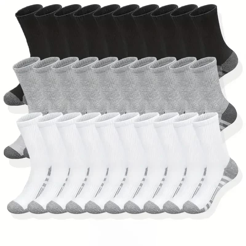 6/10/30Pairs of High-Quality Soft and Comfortable Men's Running Socks Summer Sweat Wicking and Breathable Basketball Sports Sock
