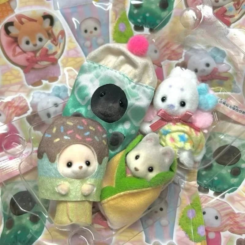 Sylvanian Families Dollhouse Limited Edition Reward Confirm Style French Fries French Bulldog Fennec Fox Flocking Doll Gifts