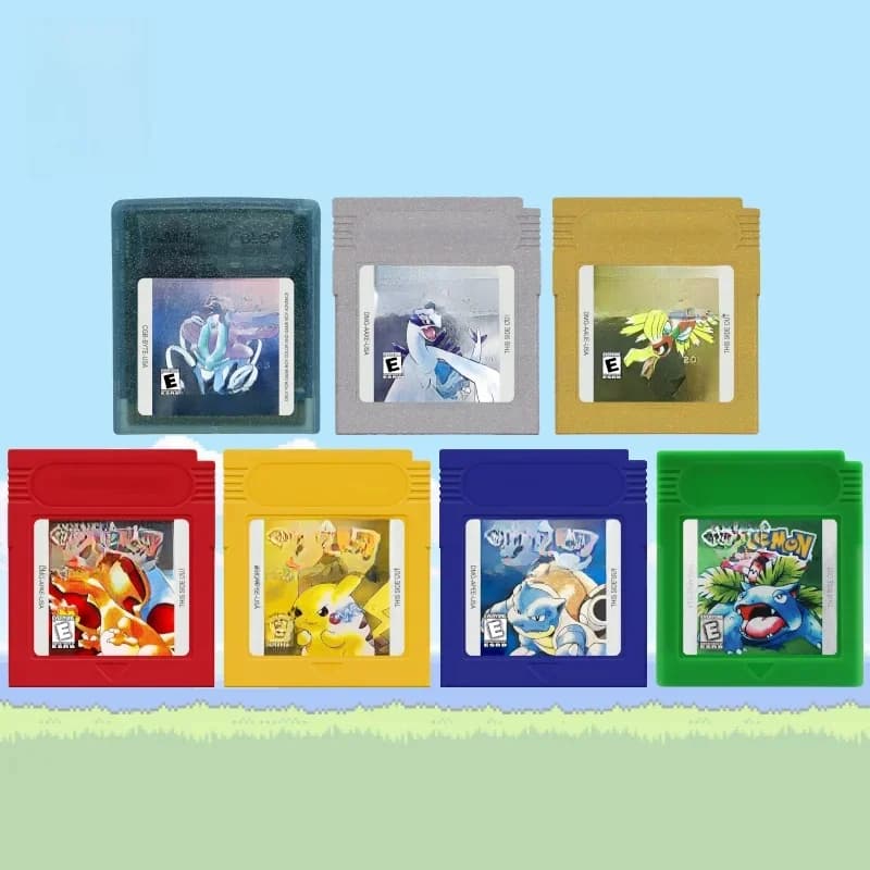 GB/GBC RTC Pokemon Blue/Crystal/Green/Gold/Red/Silver/Yellow Video Game Cartridge with Battery USA Version