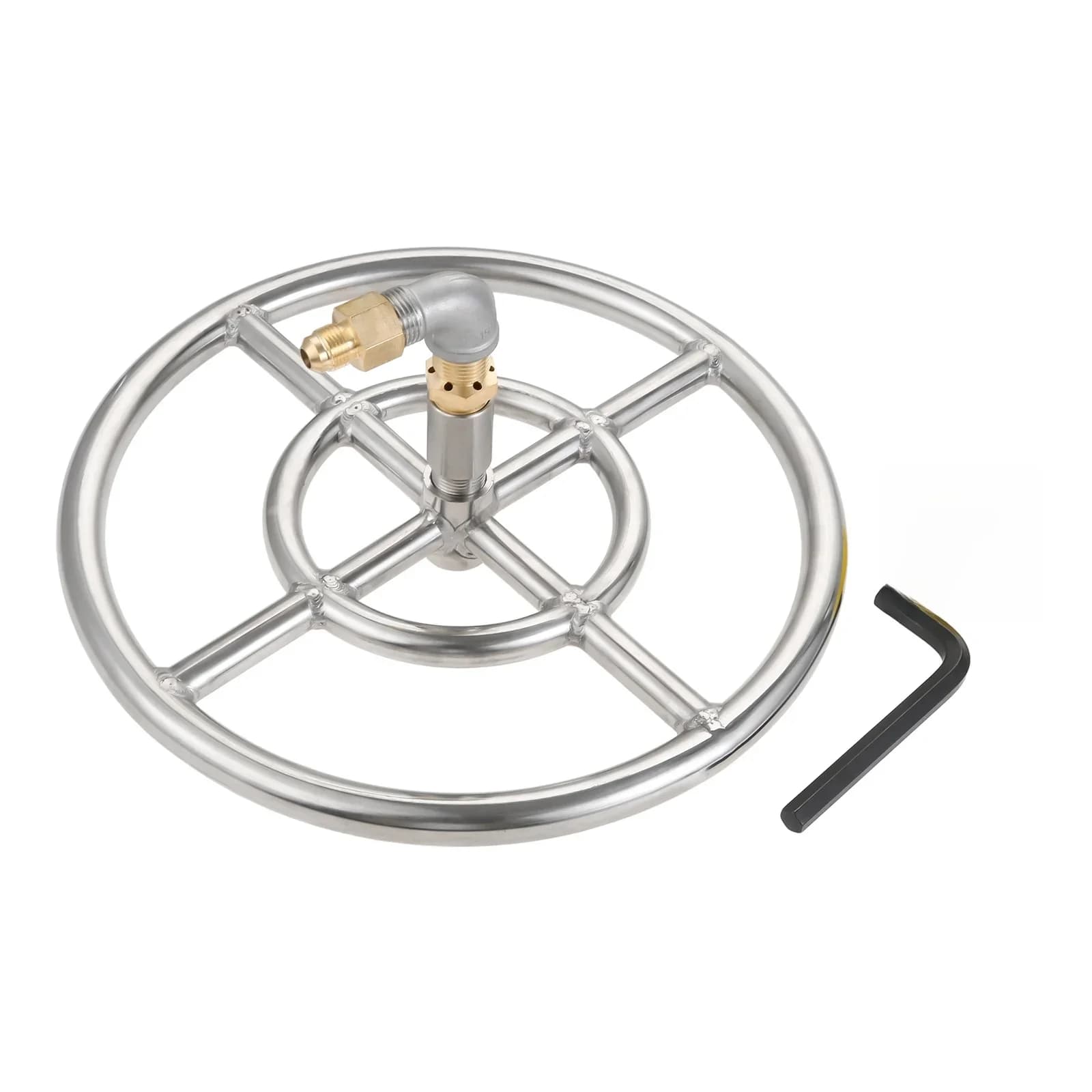 Propane & Natural Gas Fireplace, Fire Pit 12 Inches 304 Stainless Steel Propane Fire Pit Ring Burner + 150K BTU Valve