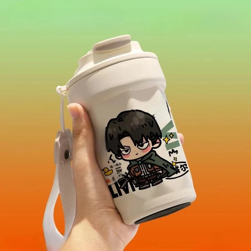 Attack On Titan Levi Ackerman Mikasa Ackerman Student portable large-capacity stainless steel portable thermos cup holiday gift