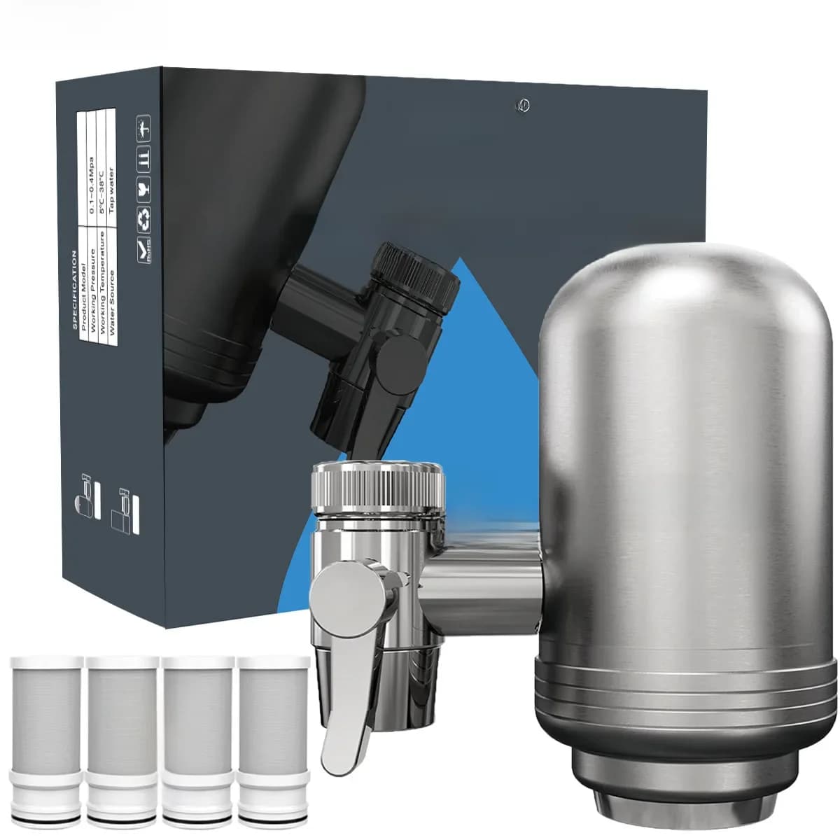 ALTHY Stainless Steel Faucet Tap Water Filter Purifier System, NSF Certified Reduces Lead, Chlorine & Bad Taste Kitchen