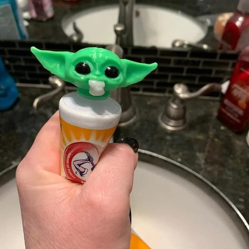 Baby Yoda Anime Figure Toys Squeeze Toothpaste Catoon Funny Toy Yoda Kawaii Model Bathroom Supplies Kids Gift