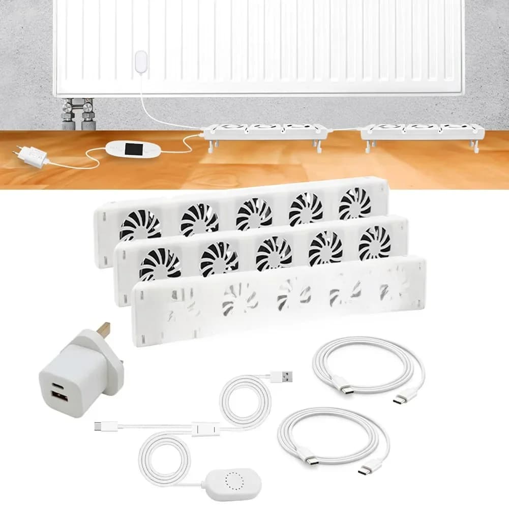 5.0 Radiator Fan Magnetic Intelligent Fireplace Cooling Fan Smart Radiator Booster Extension Set Home Warm Heat Distribution EU