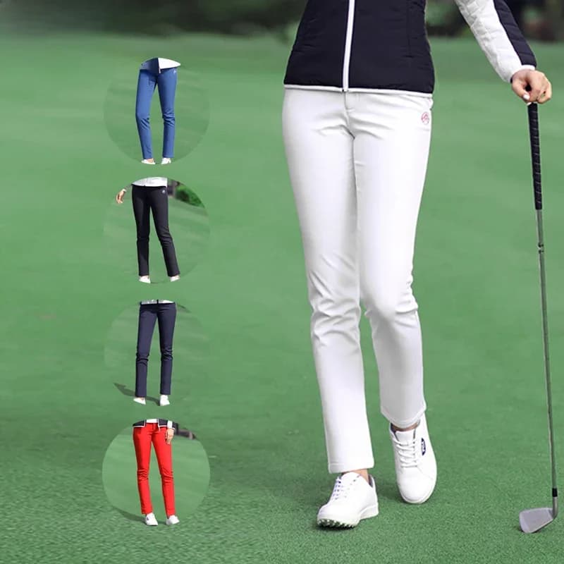 PGM Women Winter Golf Pants Lady Waterproof Warm Pant Fleece Snow Prevention Trousers Girls Elastic Straight Sweatpant XS-XXXL