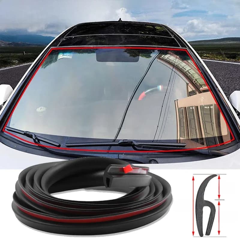 BLALION Type h Car Windshield Rubber Seal Self-adhesive Front Rear Dashboard Windshield Soundproof Dustproof Sealing Strip Trim