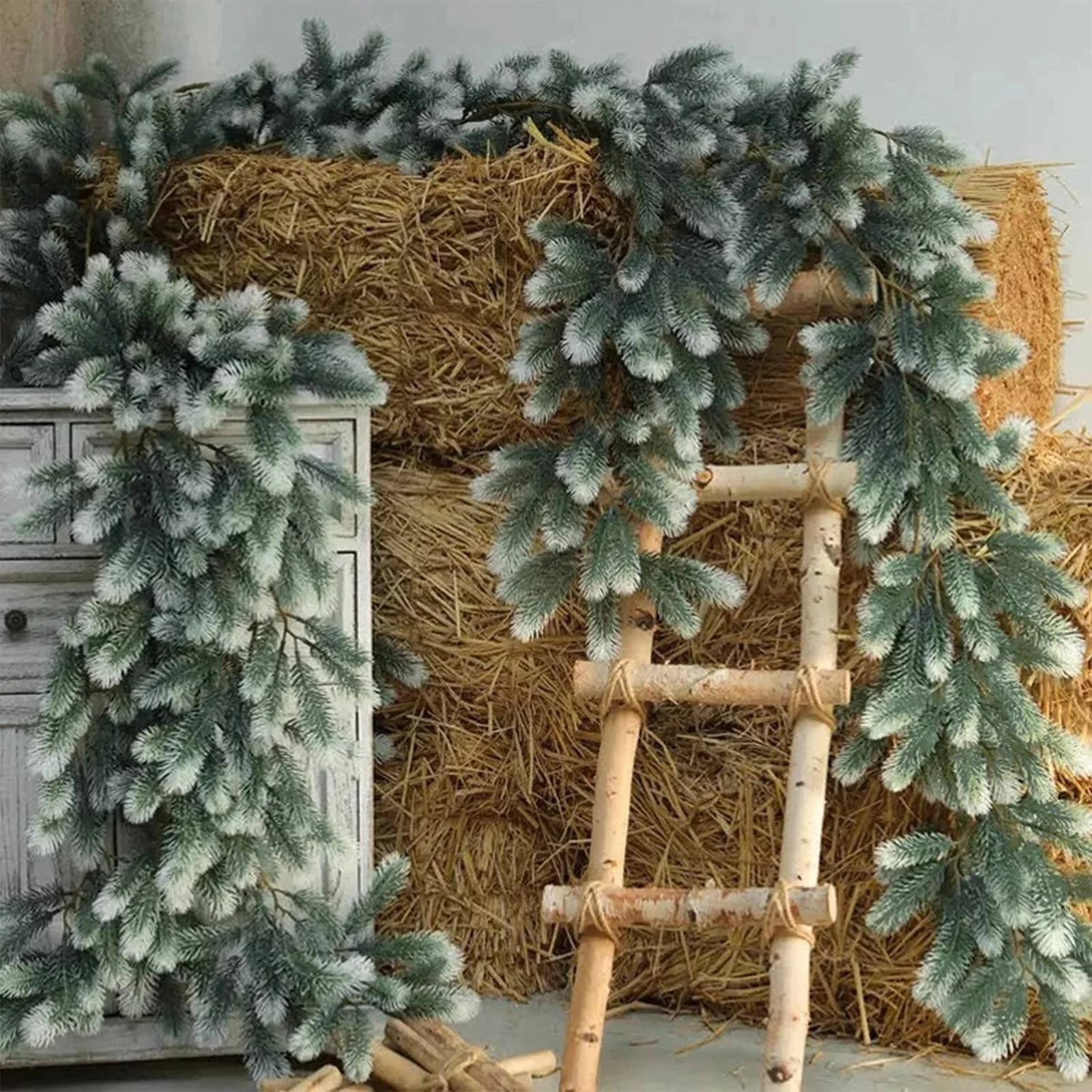 Christmas Garland Artificial Pine Garland For Outdoor Or Indoor Garden Green Fireplaces Holiday Party Decorations 1.8/1.9/2.7m